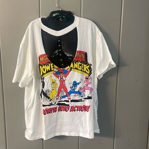 Power Rangers White Tee Plus Size 2X Forever 21 NWTS